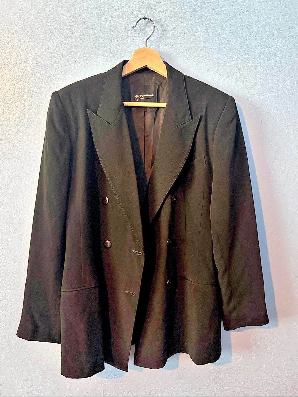 Giorgio Armani Black Double-Breasted Blazer Size 8